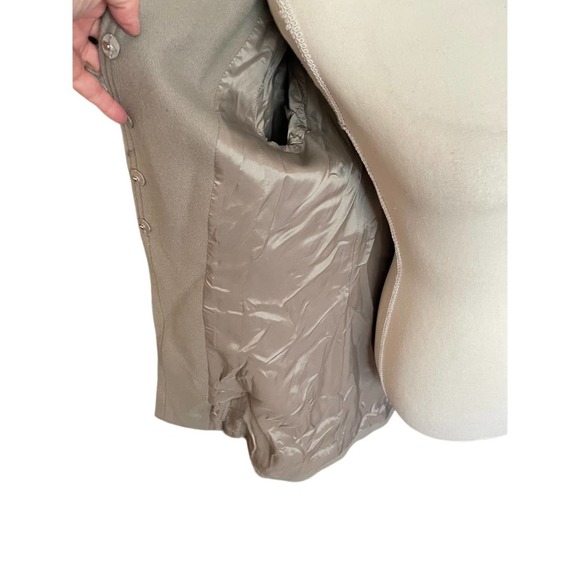 Anthropologie Manoush Womens Button Front Ruffle Wool Coat Jacket Size 2 Gray - Picture 6 of 9